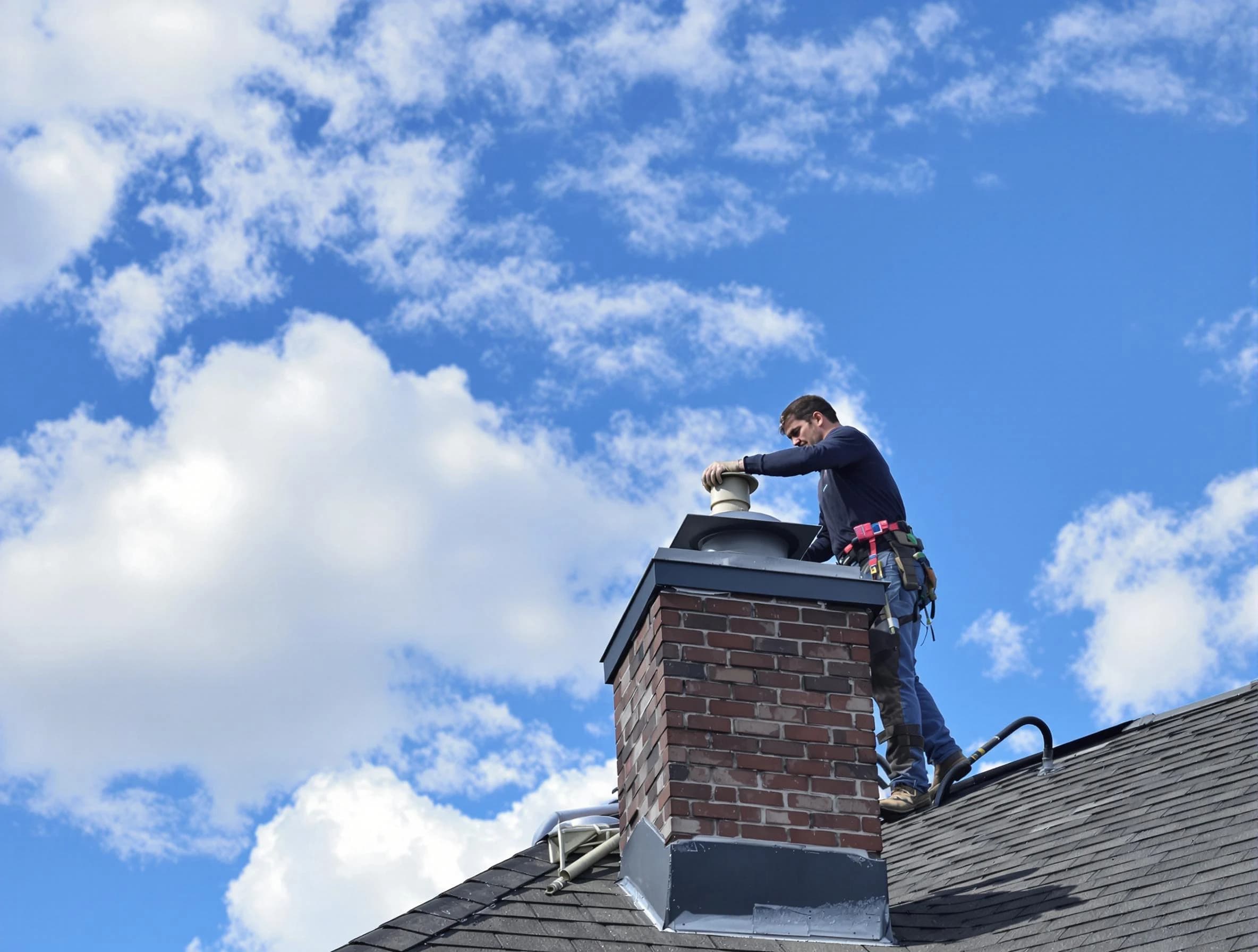 East Highland Park Chimney Sweep installing a sturdy chimney cap in East Highland Park, VA