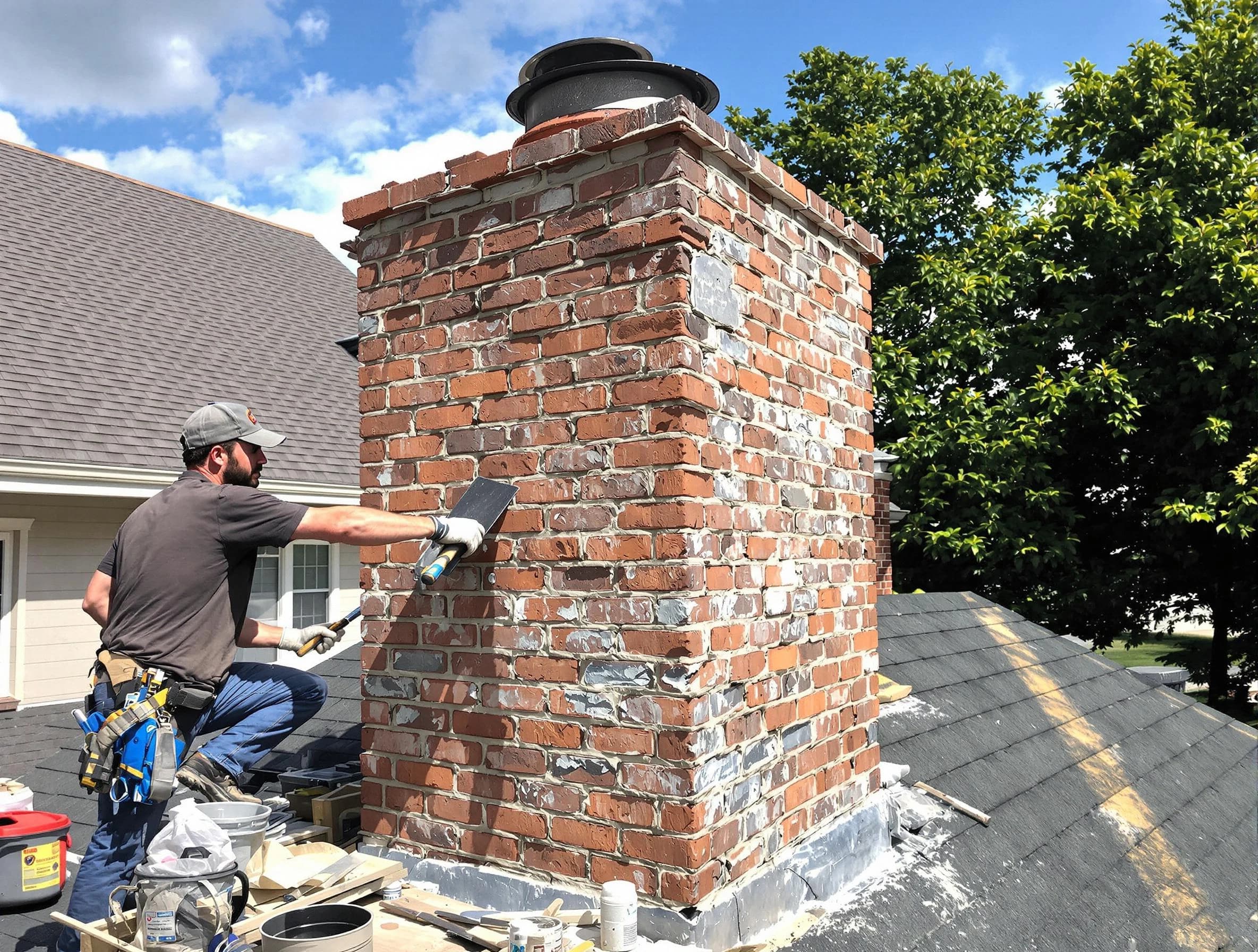 Completed chimney rebuild by East Highland Park Chimney Sweep in East Highland Park, VA