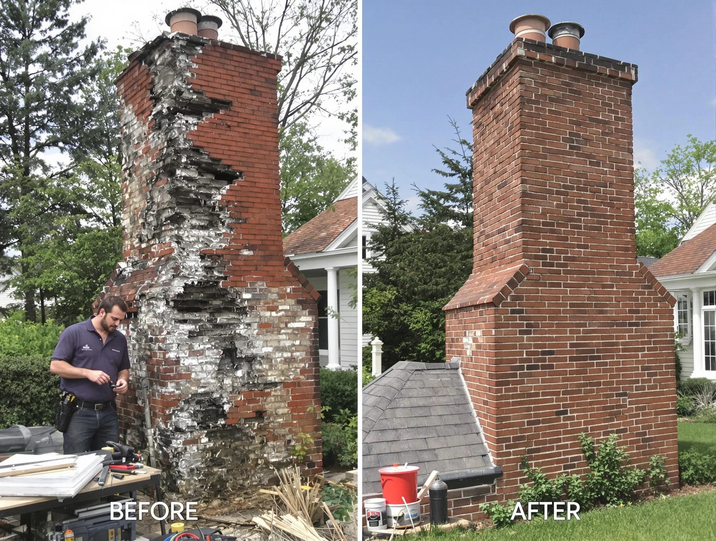 East Highland Park Chimney Sweep performing a full chimney restoration in East Highland Park, VA