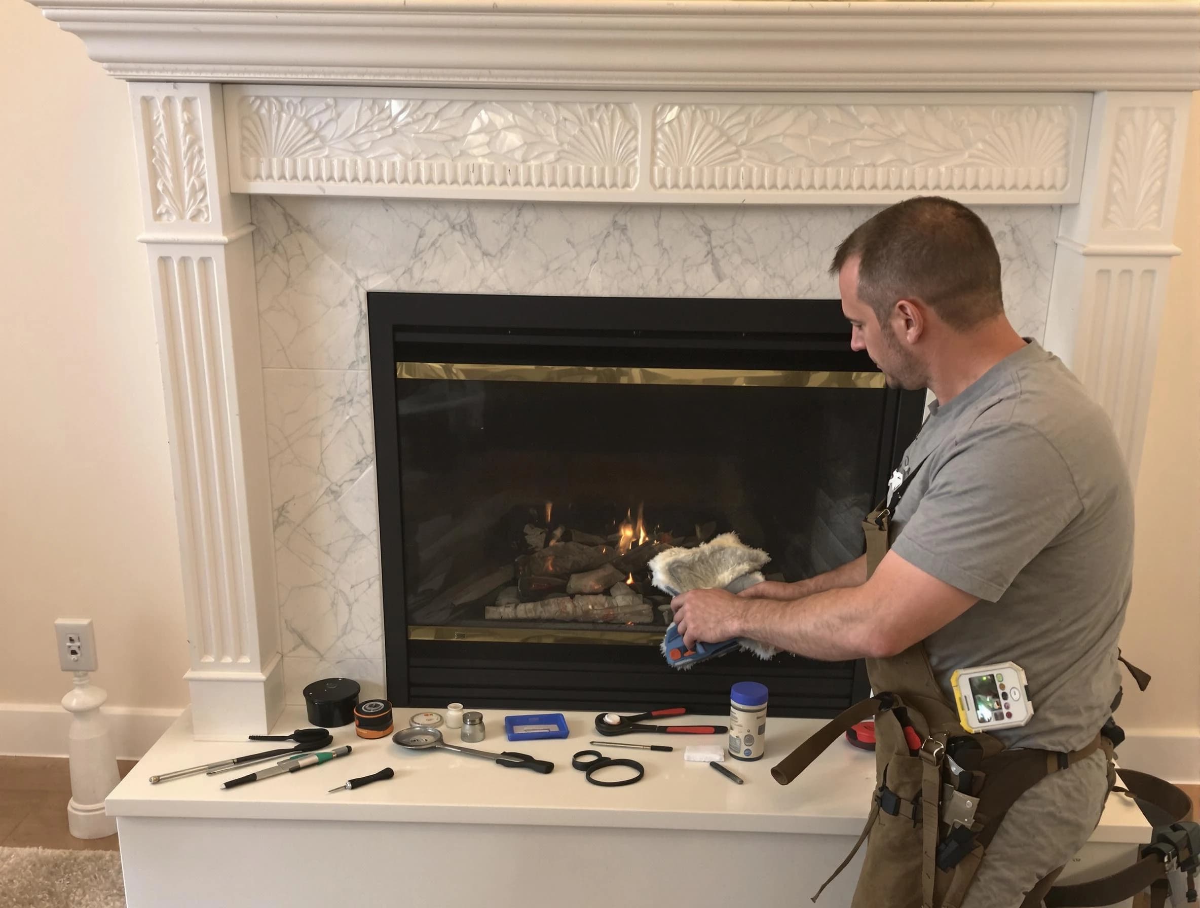East Highland Park Chimney Sweep performing fireplace maintenance in East Highland Park, VA
