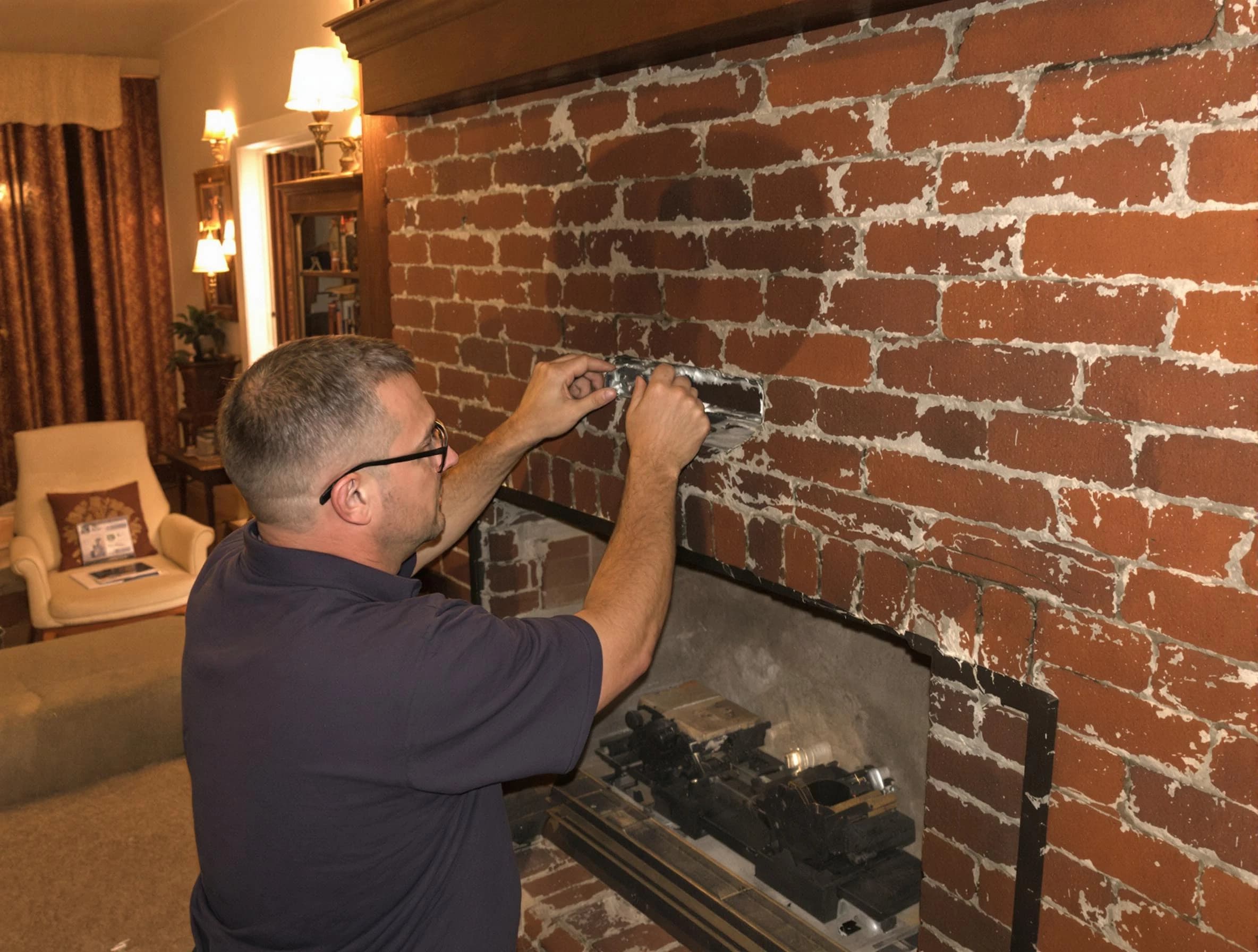 East Highland Park Chimney Sweep expert fixing a fireplace in East Highland Park, VA