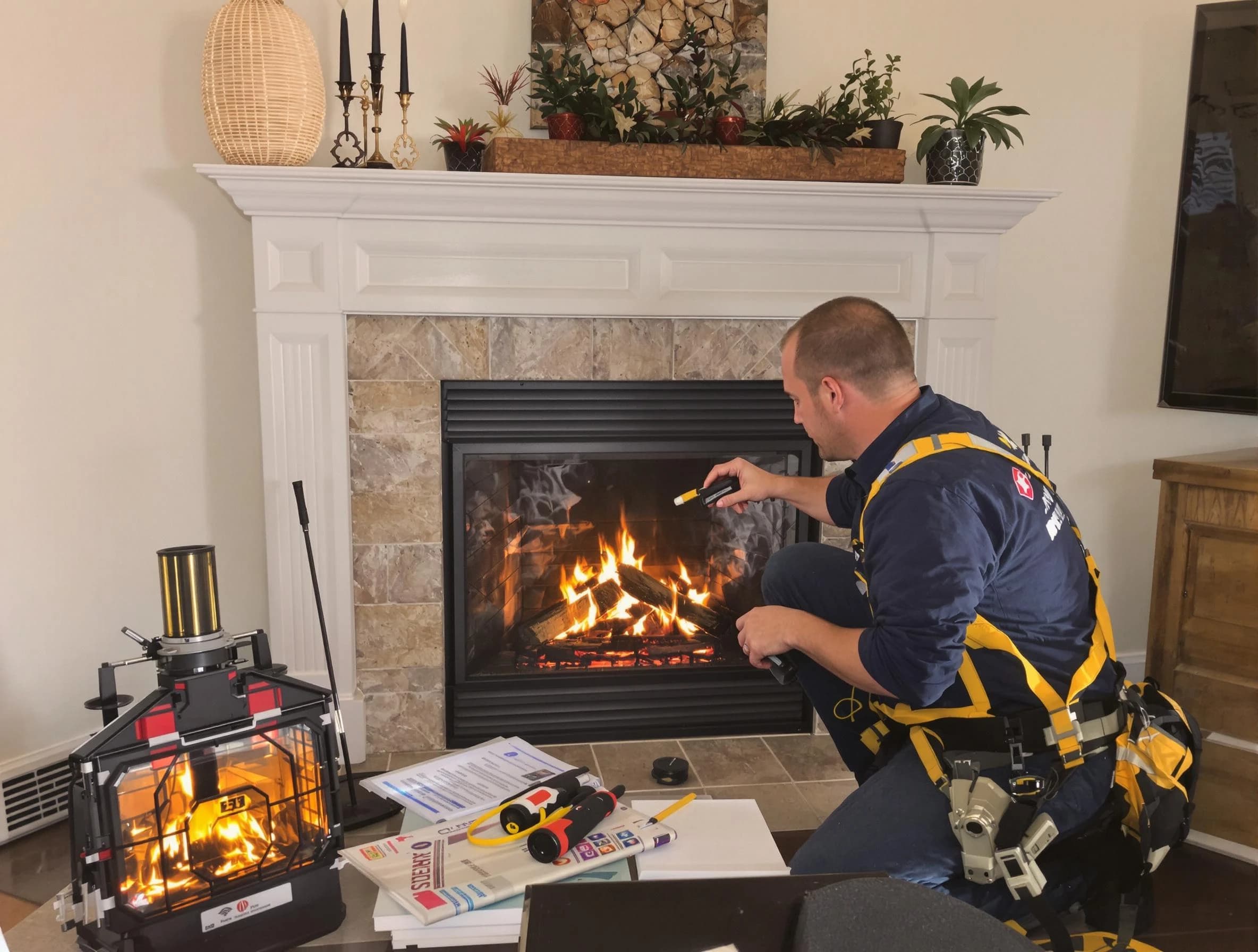 Safety-focused fireplace inspection by East Highland Park Chimney Sweep in East Highland Park, VA