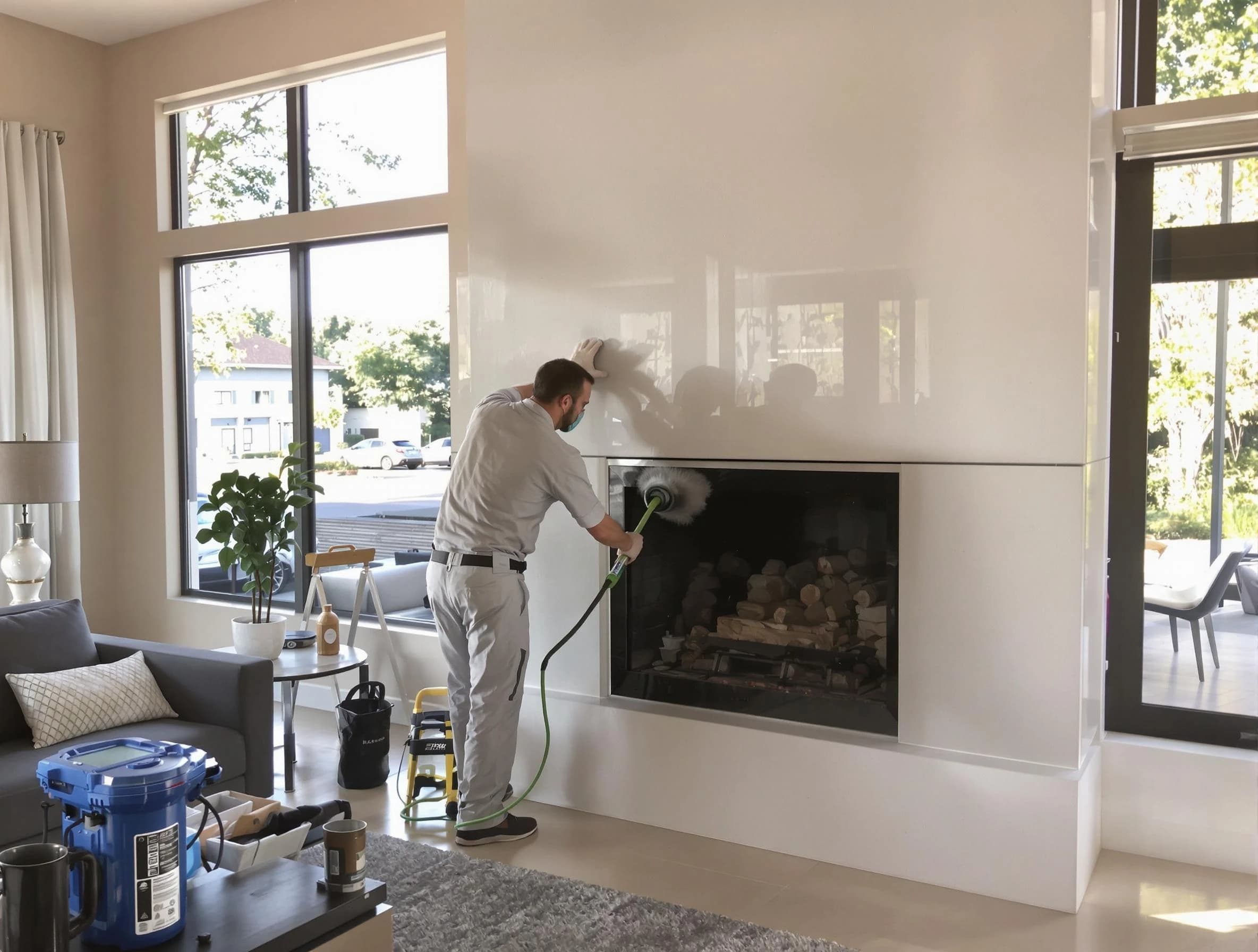 East Highland Park Chimney Sweep performing thorough soot removal in East Highland Park, VA