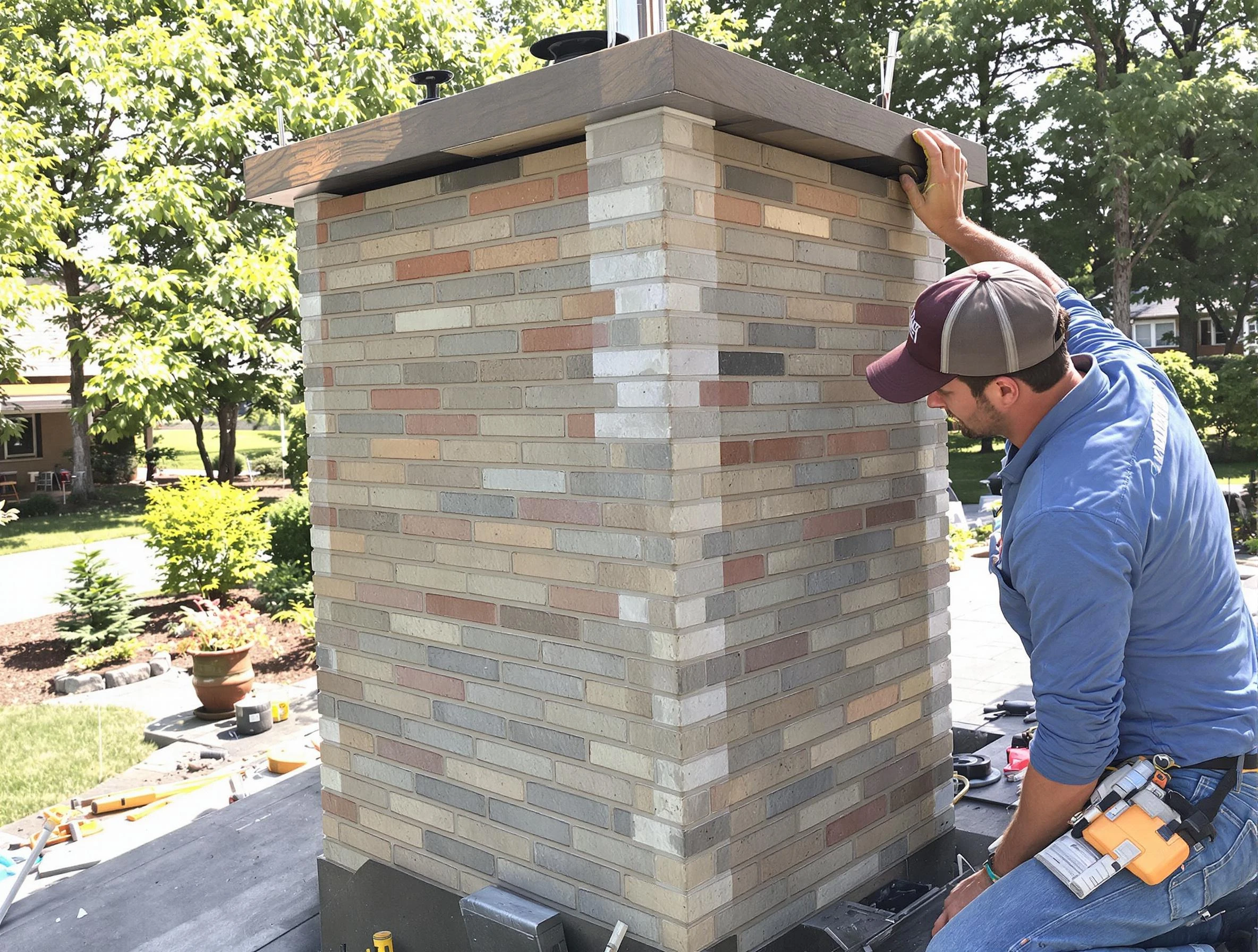 East Highland Park Chimney Sweep completing a modern chimney remodel in East Highland Park, VA