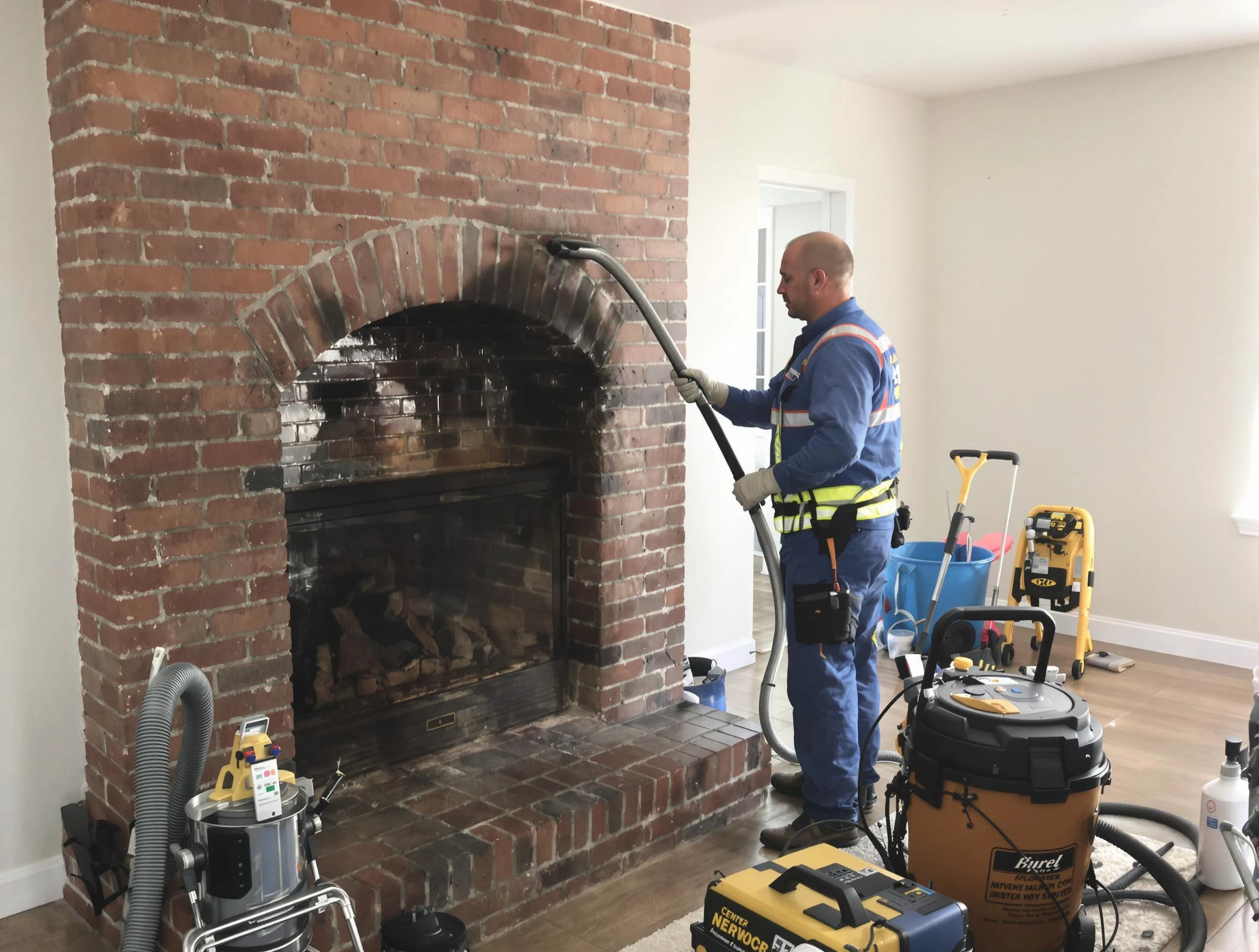 East Highland Park Chimney Sweep expert performing detailed chimney sweep in East Highland Park, VA
