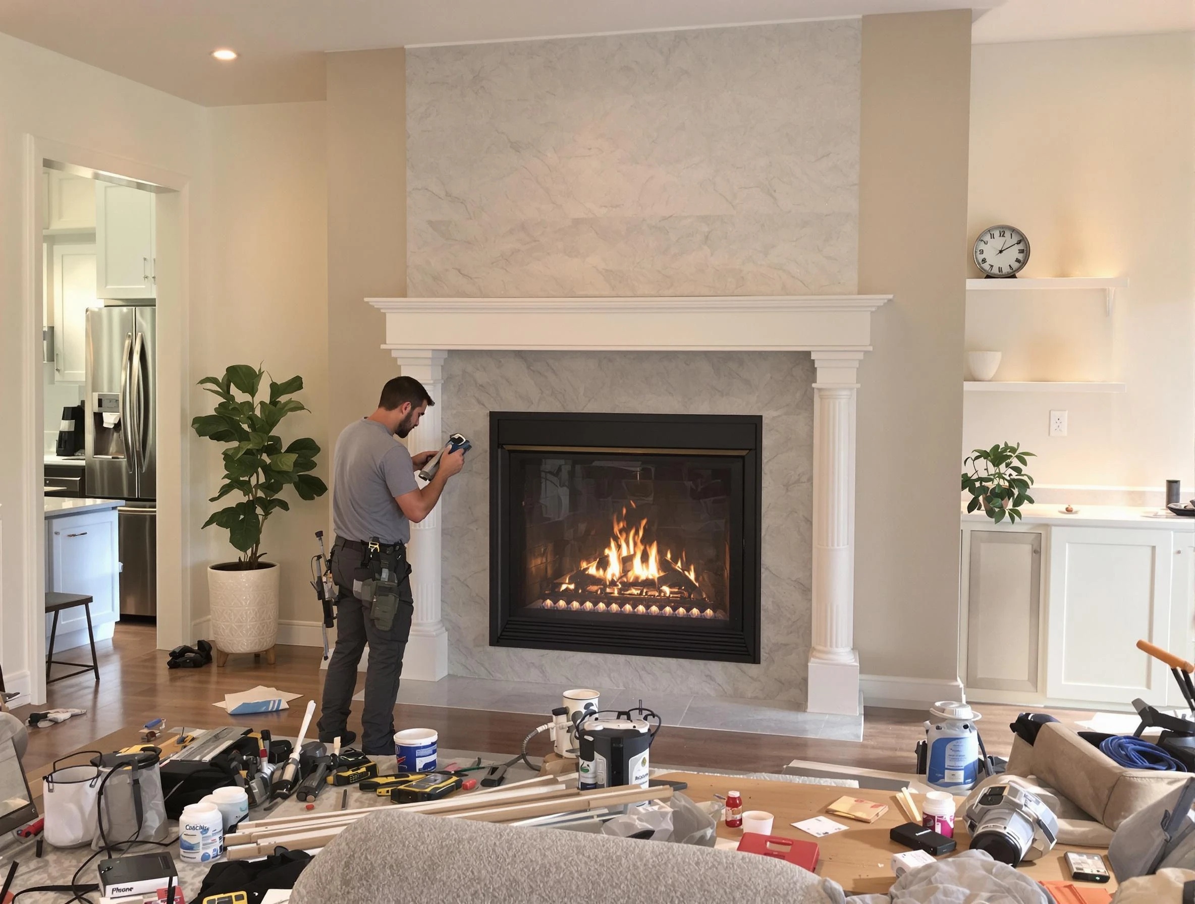 Newly installed fireplace by East Highland Park Chimney Sweep in East Highland Park, VA